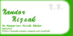 nandor mizsak business card