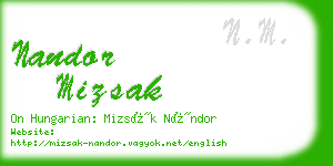 nandor mizsak business card